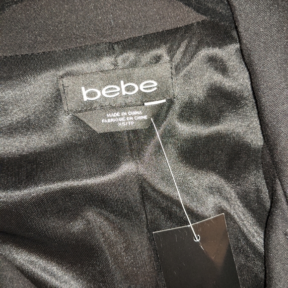 NWT BEBE XS Moto Zipper Dress black - Picture 3 of 4